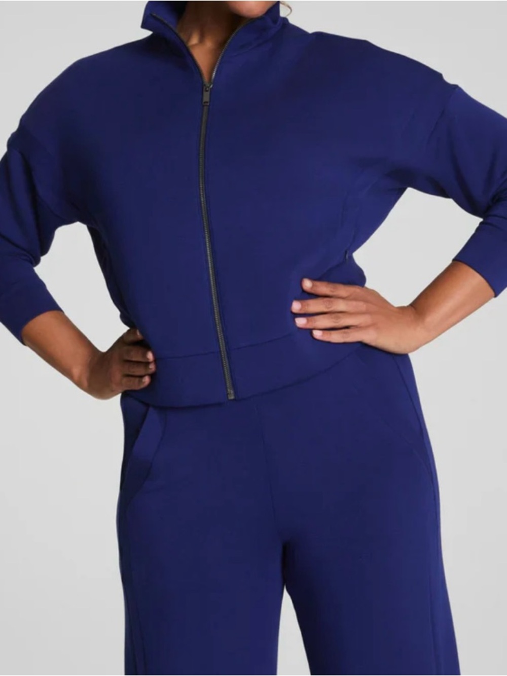 SPANX Airessentials Track Jacket-Midnight Iris M